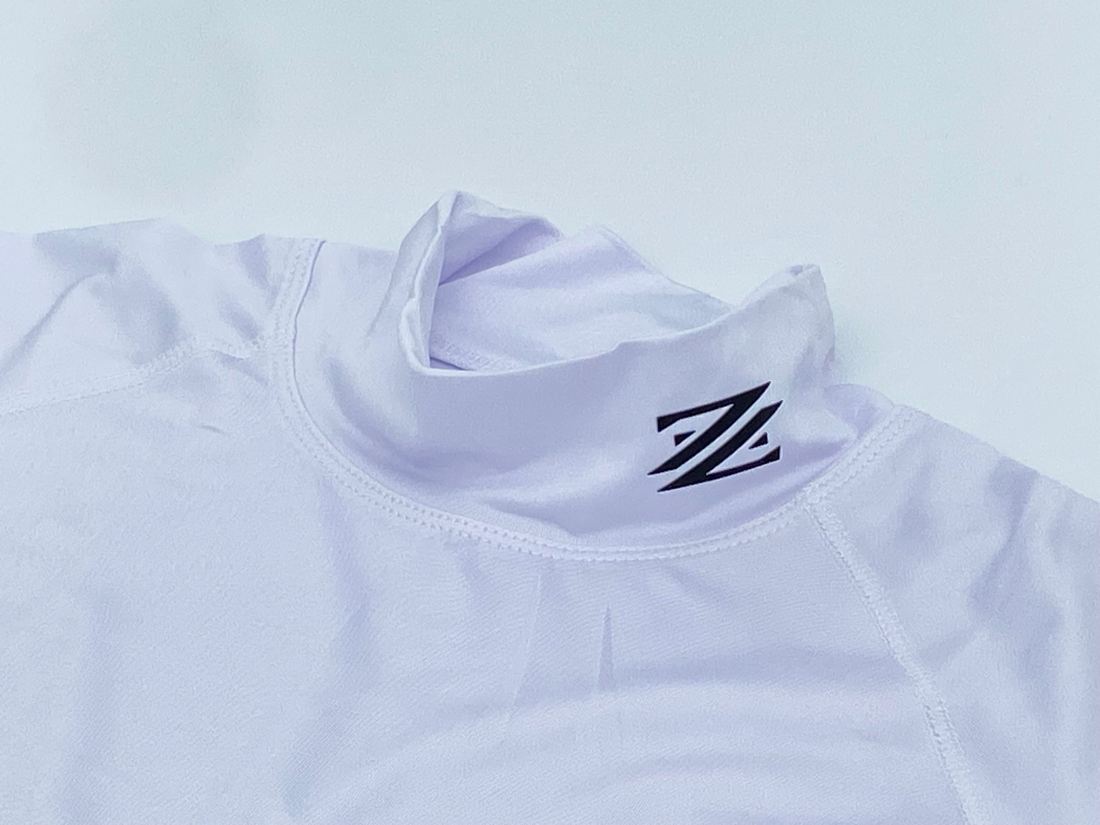 Mock Neck Compression Shirt(Short Sleeve) White