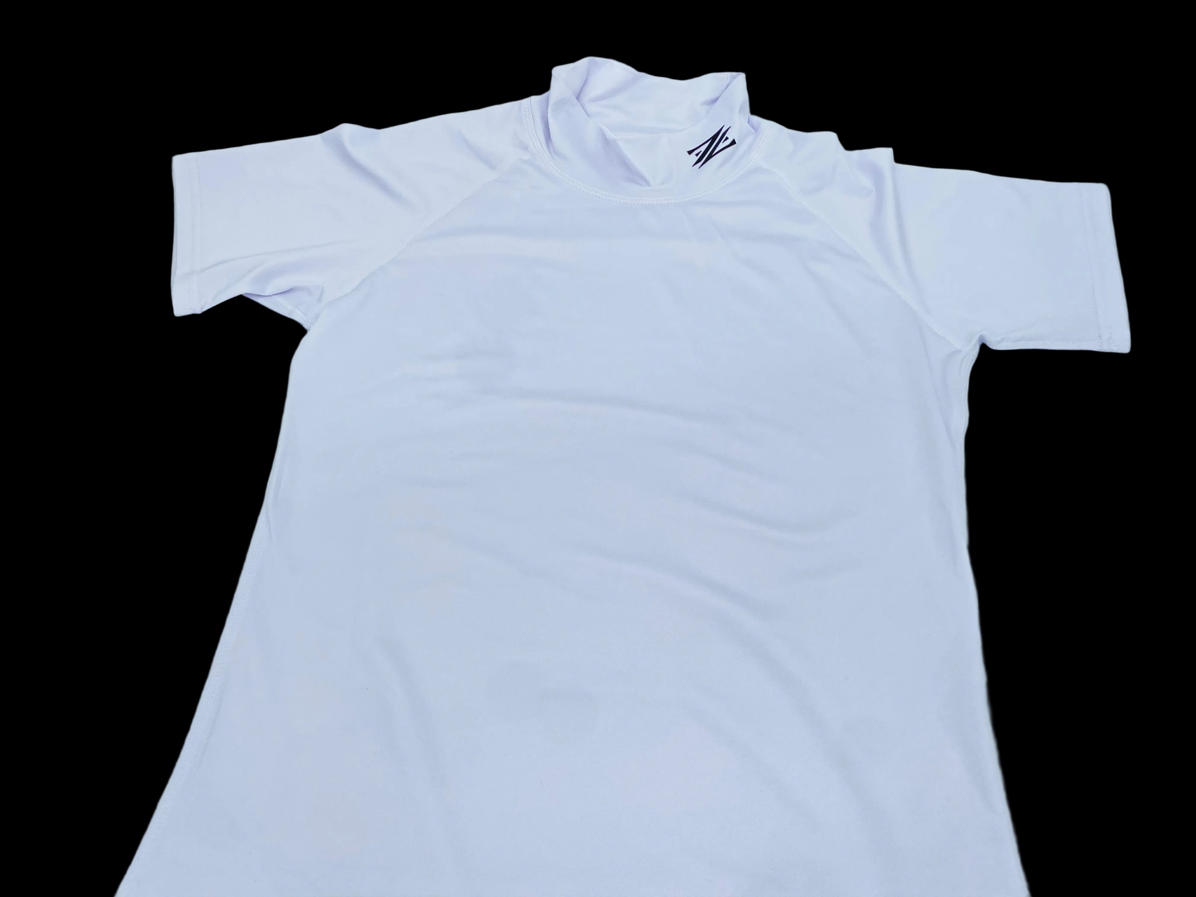 Mock Neck Compression Shirt(Short Sleeve) White