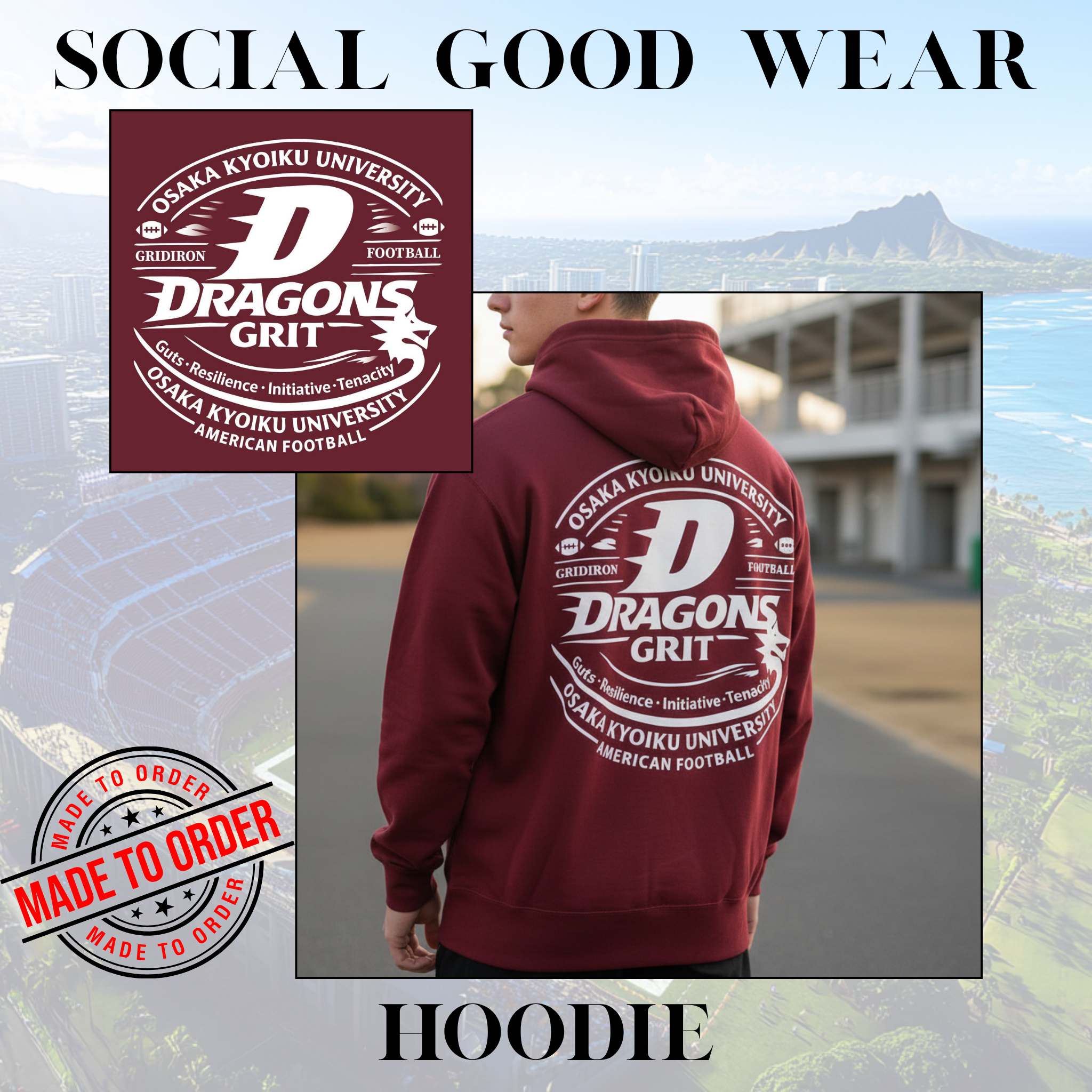 [Social Good Wear] 10.0 oz. Cotton Pullover French Terry Hoodie
